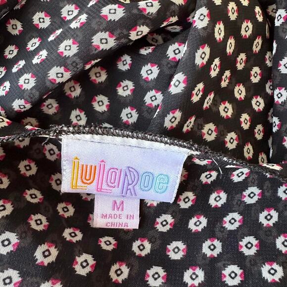 Womens Cover Up Size Medium Sheer Black Polka Dot Geometrics Soft Goth Office - Picture 7 of 7